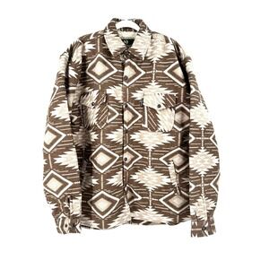 NEW OUTBACK TRADING Ronan Jacket Men's L Brown Sherpa Lined Aztec Southwestern